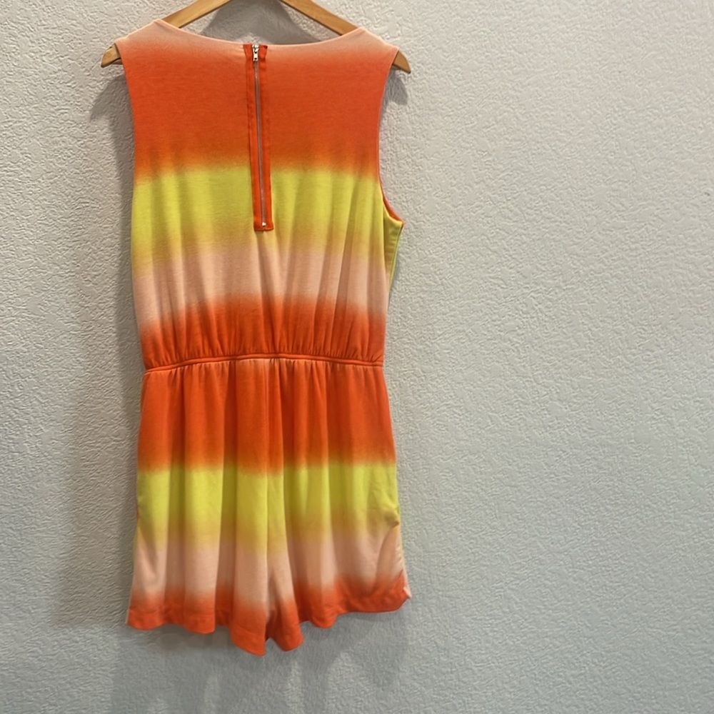 Ces Femme The Adeline Ombre Orange & Yellow Sherbet Lined Romper Size Large - Picture 8 of 10